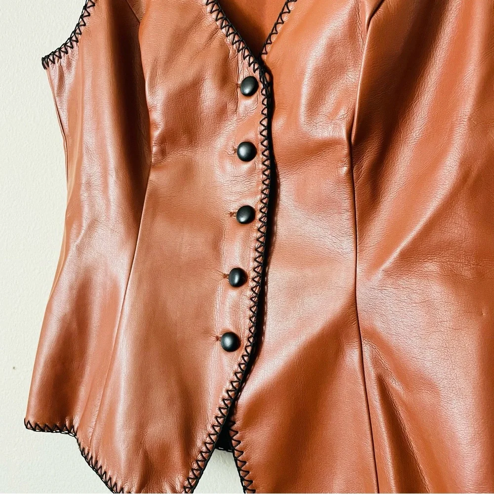 NWOT Amanda Uprichard MEDIUM Ginger vest and skirt set in Chestnut